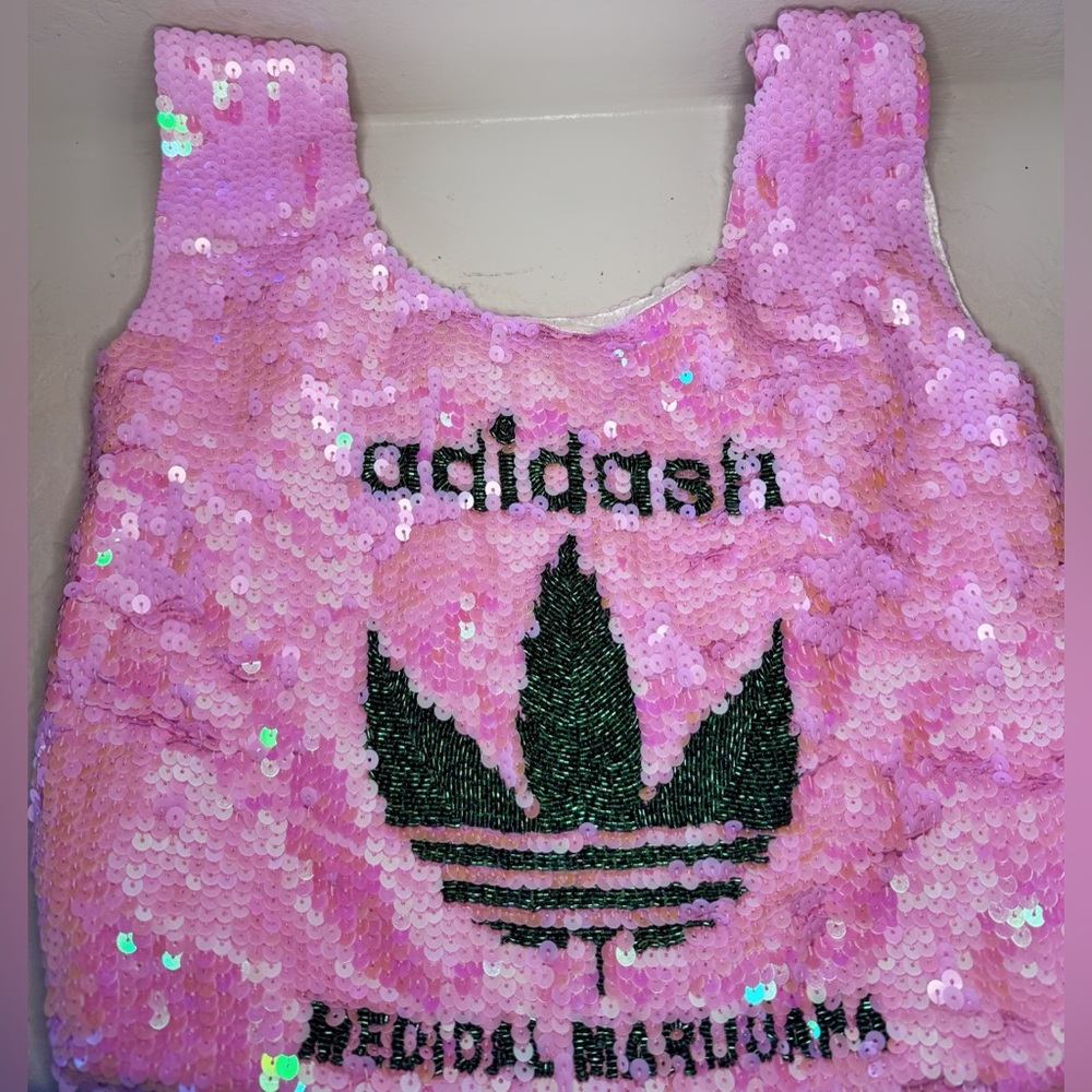 NWT Hause of Mua Mua Sequin Pink Bag Tote “Adidash” Very Rare - Picture 12 of 16